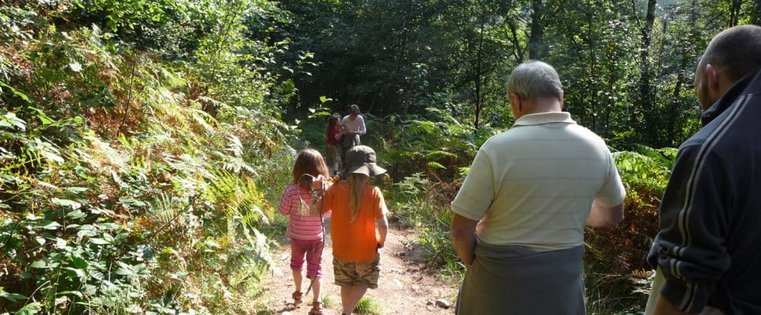 Family group in woodland