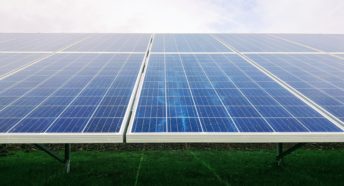Solar panels in a field